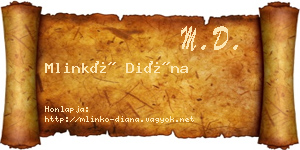 Mlinkó Diána névjegykártya