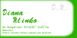 diana mlinko business card